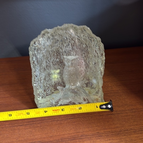 Reversed Carved Lucite owl  Sculpture Signed Agustin - Picture 10 of 11